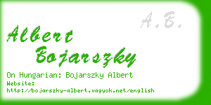 albert bojarszky business card